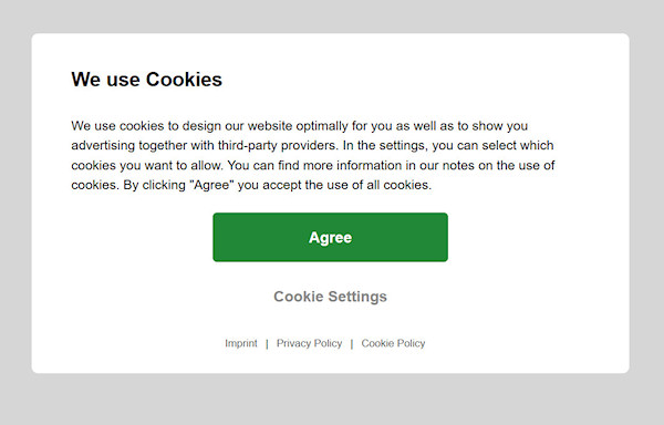 Cookies error message