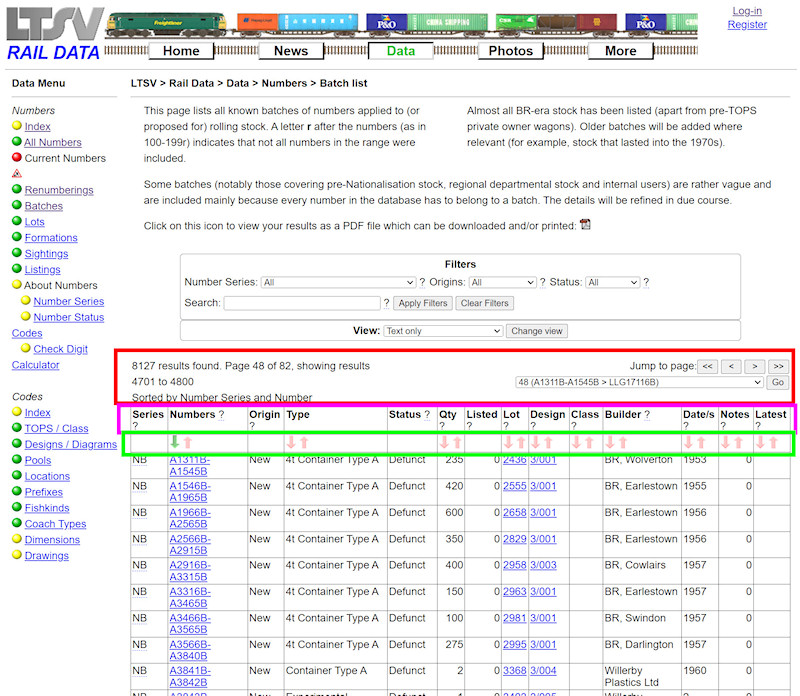 1.2.2.10 Navigating and Sorting the Batch List screenshot
