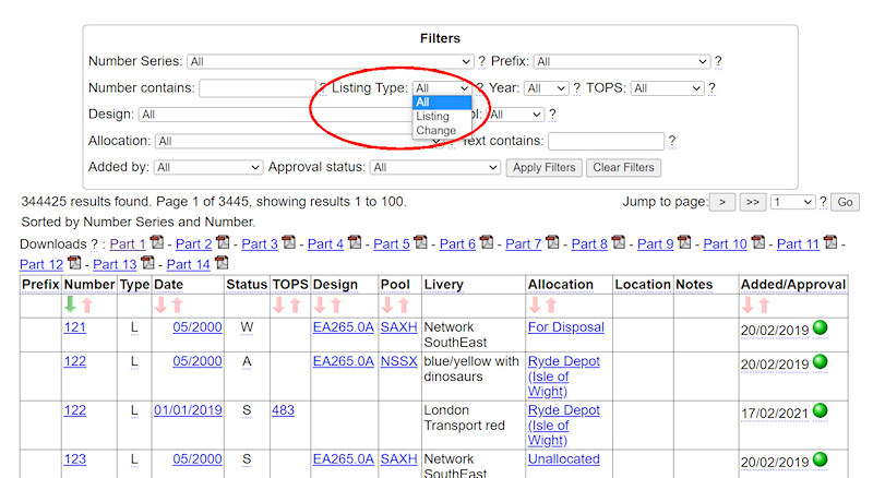 1.2.5.10 Filtering by Listing Type screenshot