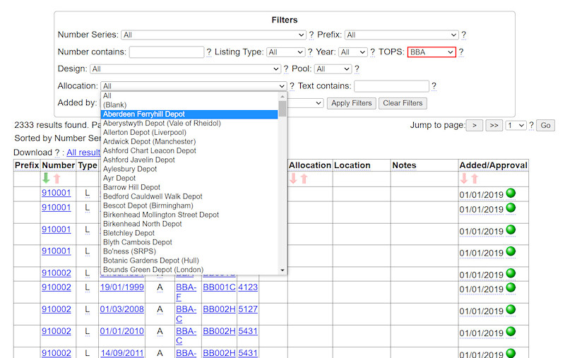 1.2.5.15 Filtering by allocation screenshot