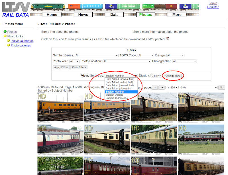 1.2.7.8 Changing the sorting order of the photos page screenshot