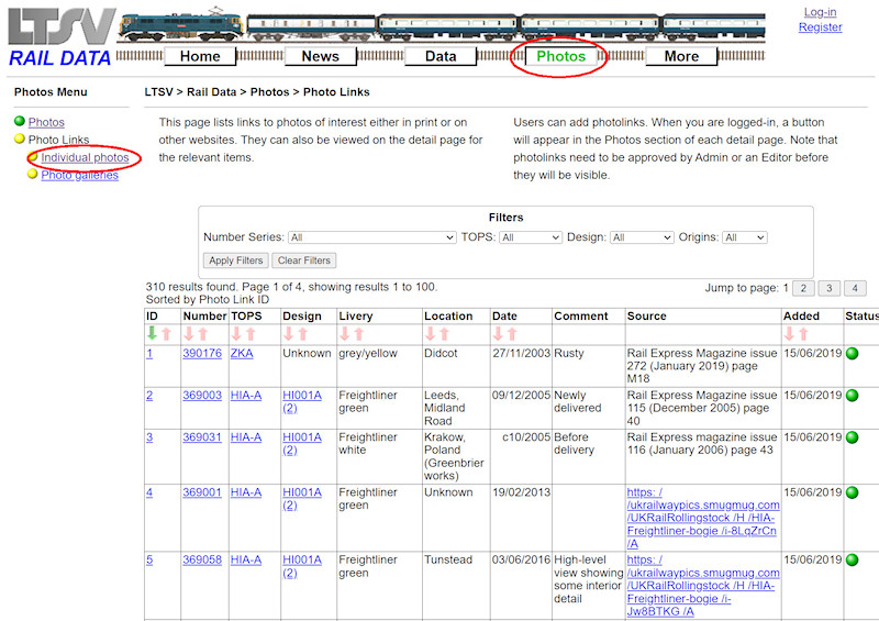 1.2.7.22 The Photolinks List page screenshot