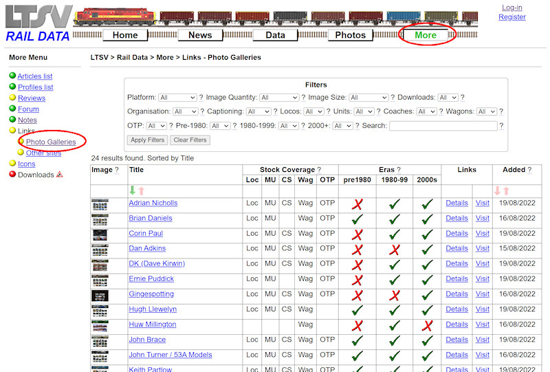 1.2.7.29 The Photo Galleries List page screenshot