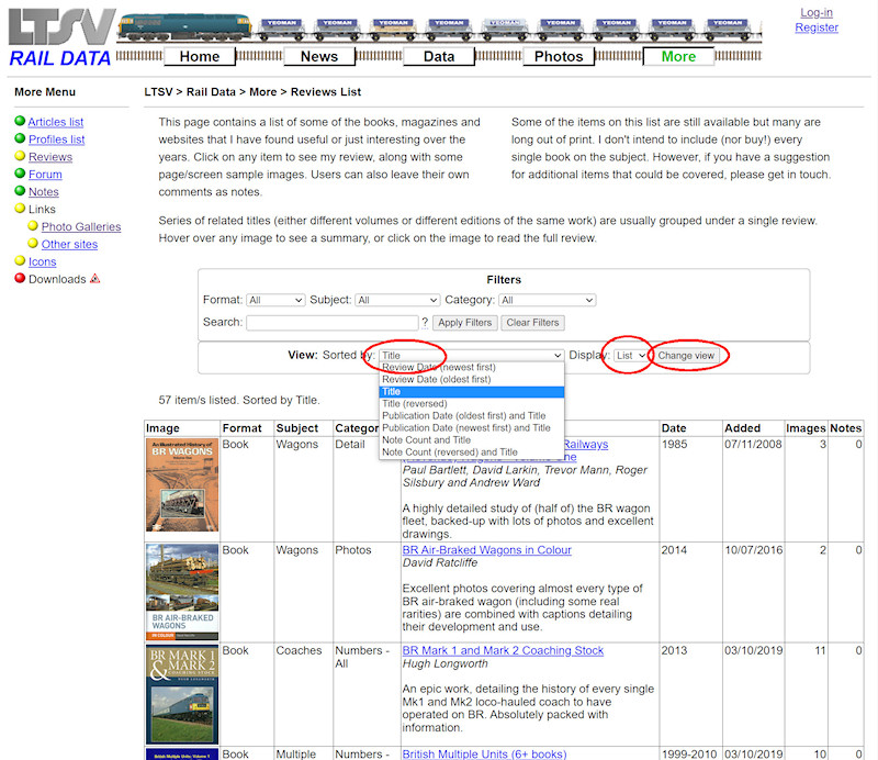 1.2.8.10 Changing the Reviews View type screenshot
