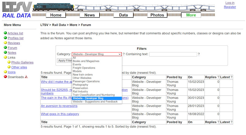 1.2.10.2 Filtering the Forum screenshot
