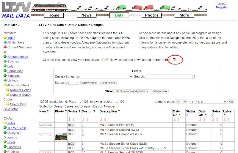 1.3.1.1 A PDF link on the Designs List page screenshot