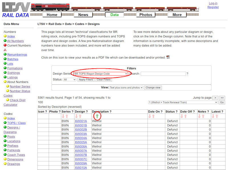 1.3.1.3 Filtering and Sorting the Designs List screenshot