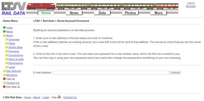 2.1.2.5 The password reset page screenshot