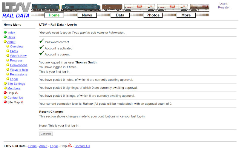 2.1.2.6 The log-in successful page screenshot